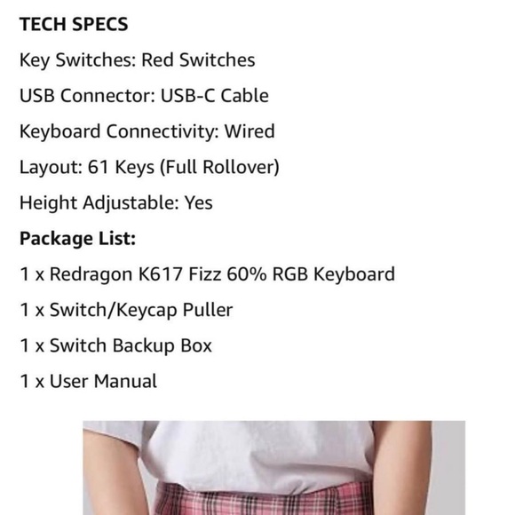 Redragon K617 Fizz 60% Wired RGB Gaming Keyboard - Picture 2 of 4